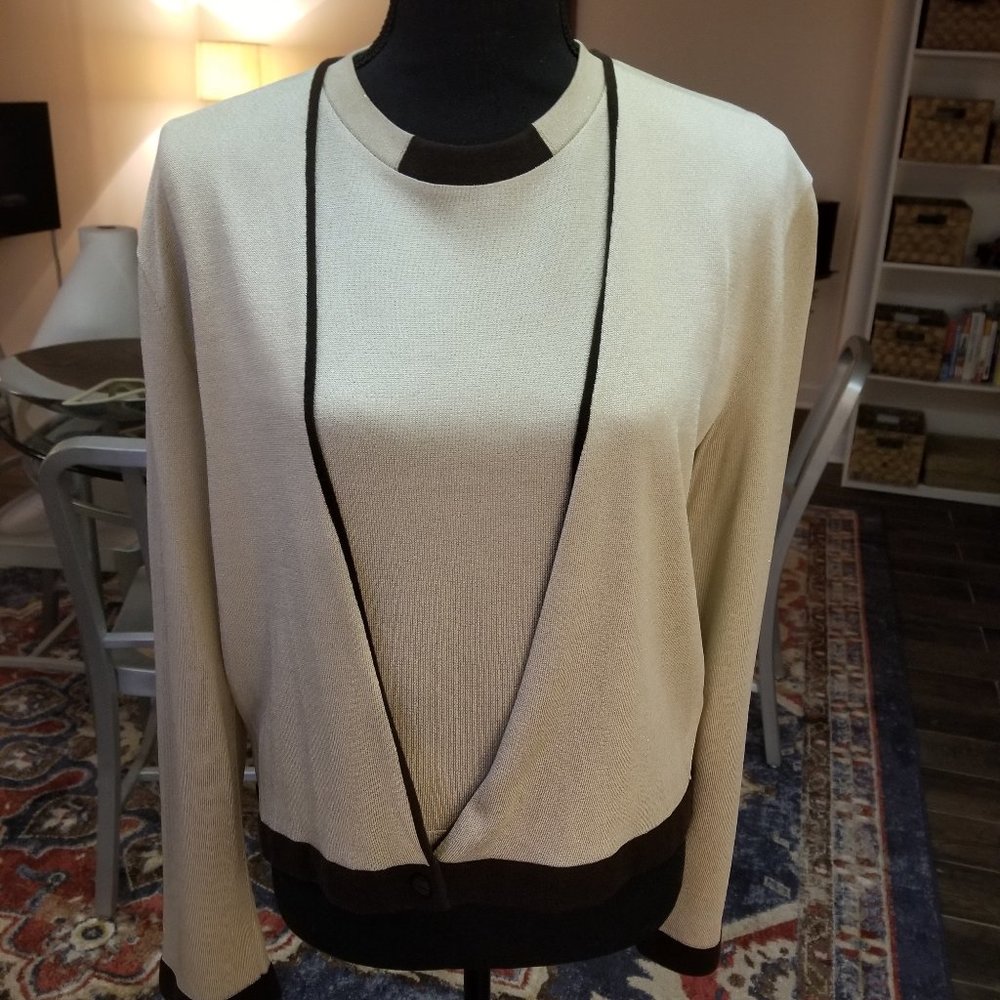 CHANEL Twin Set - Tan & Brown Size 42